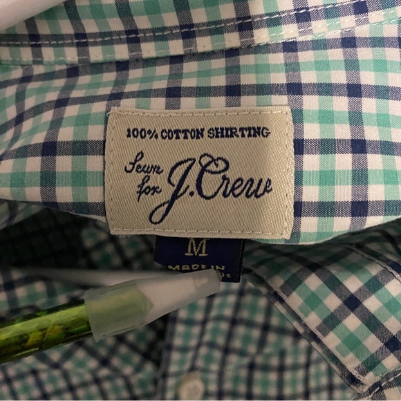 J.Crew Mens Shirt M Slim Blue Gingham Long Sleeve Secret Wash - Picture 3 of 3